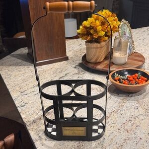 MacKenzie-Childs Black and Gold Bottle Holder